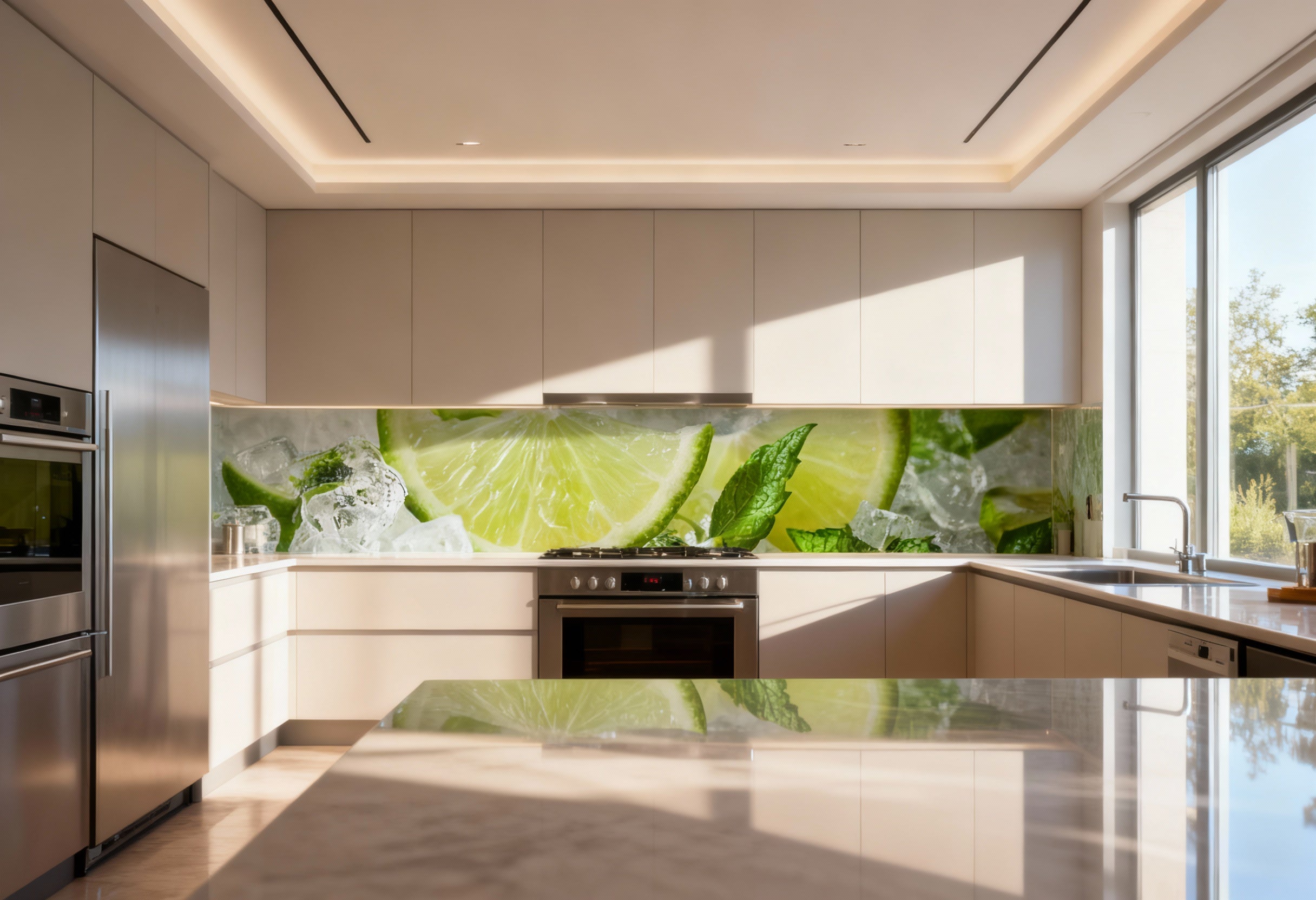 Küchenrückwand Limette & Minze