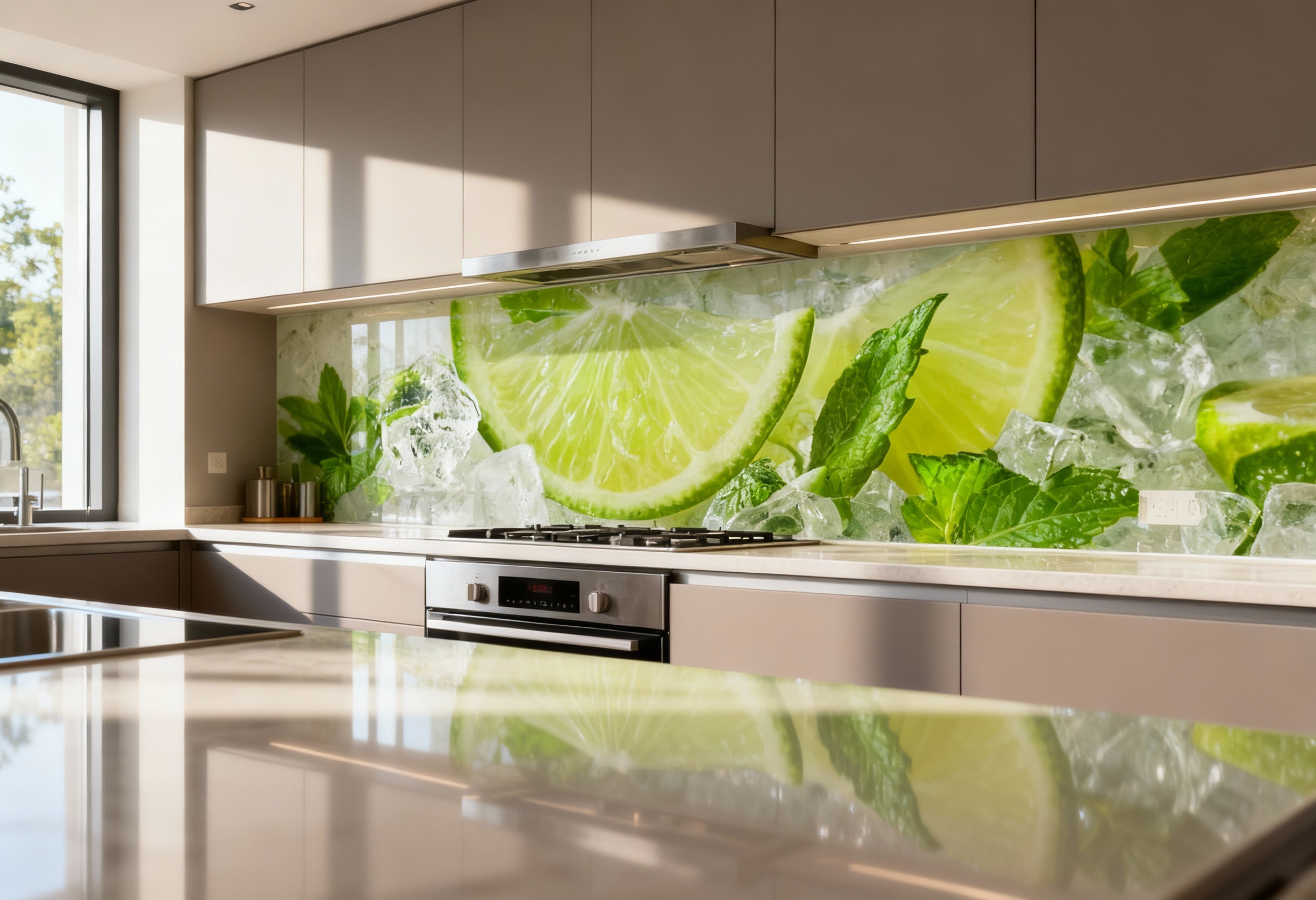 Küchenrückwand Limette & Minze