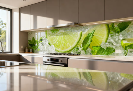 Küchenrückwand Limette & Minze
