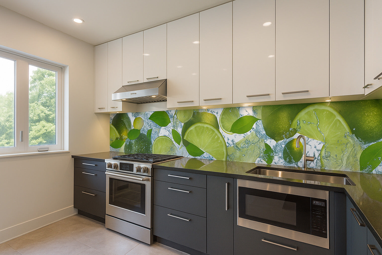 Küchenrückwand Limette & Wasser