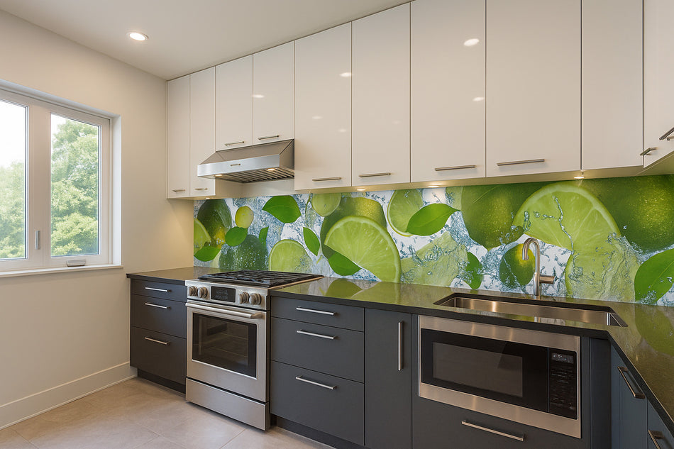 Küchenrückwand Limette & Wasser