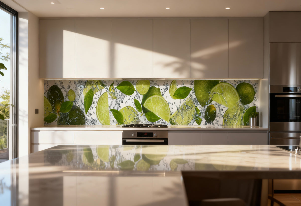 Küchenrückwand Limette & Wasser