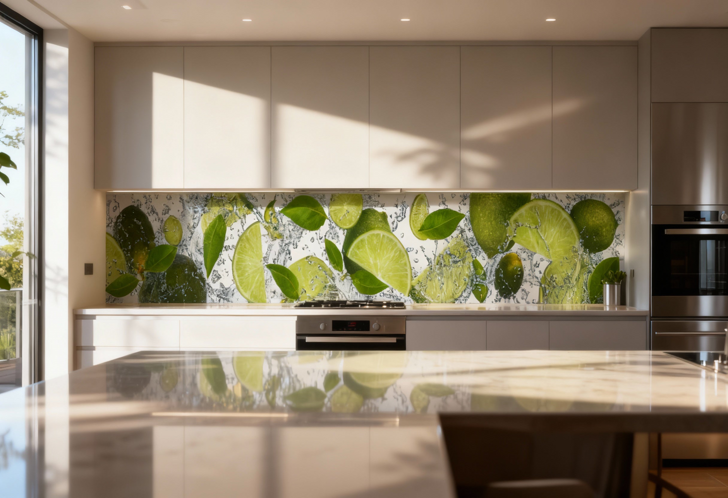 Küchenrückwand Limette & Wasser