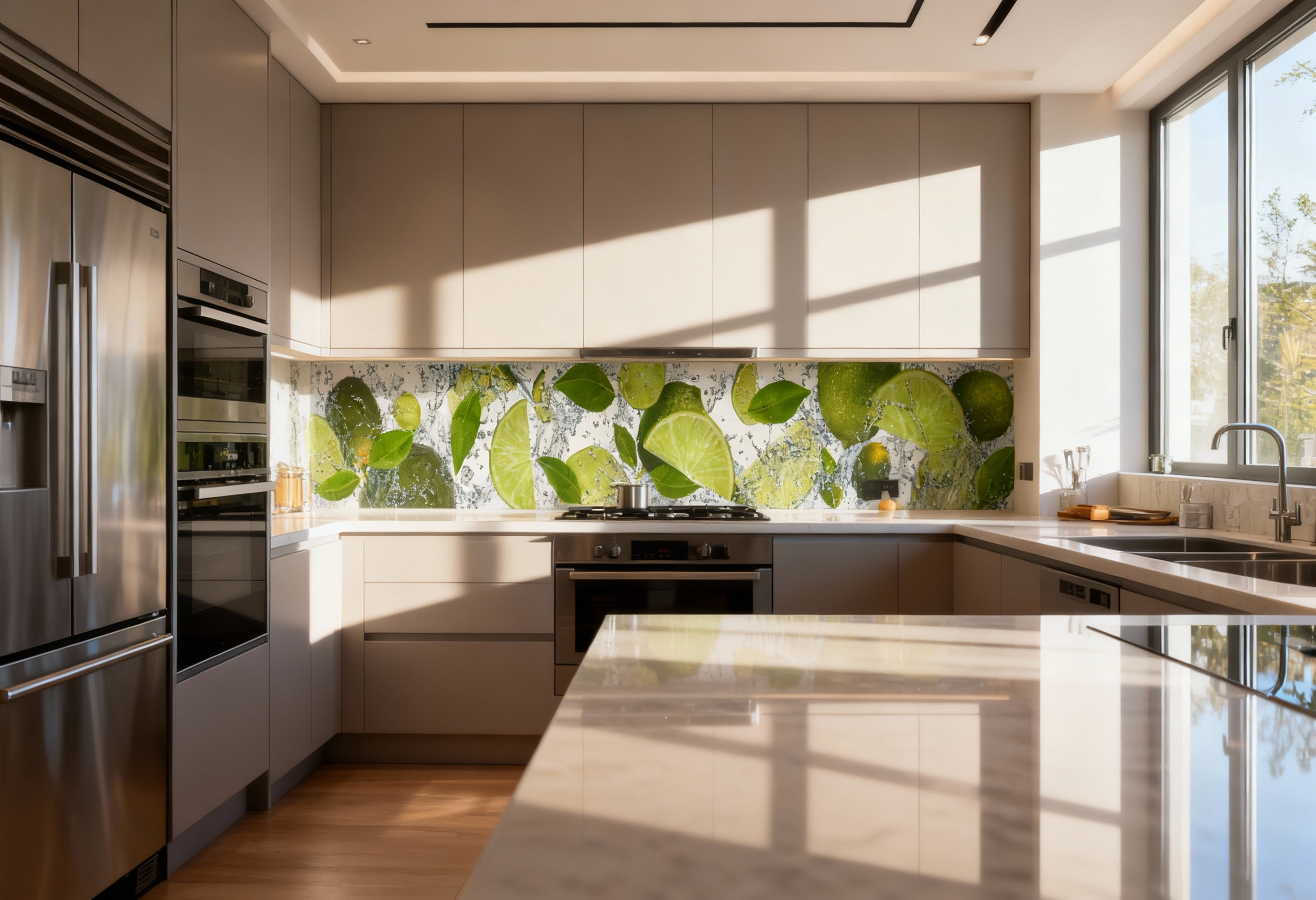 Küchenrückwand Limette & Wasser