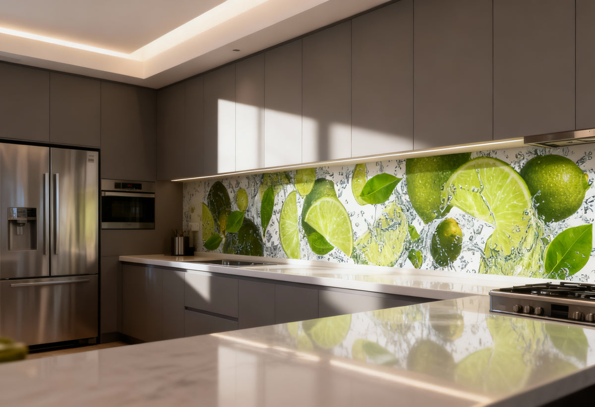 Küchenrückwand Limette & Wasser