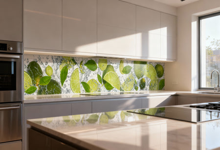 Küchenrückwand Limette & Wasser