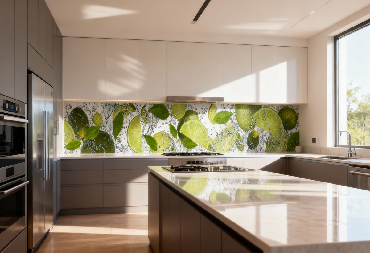 Küchenrückwand Limette & Wasser