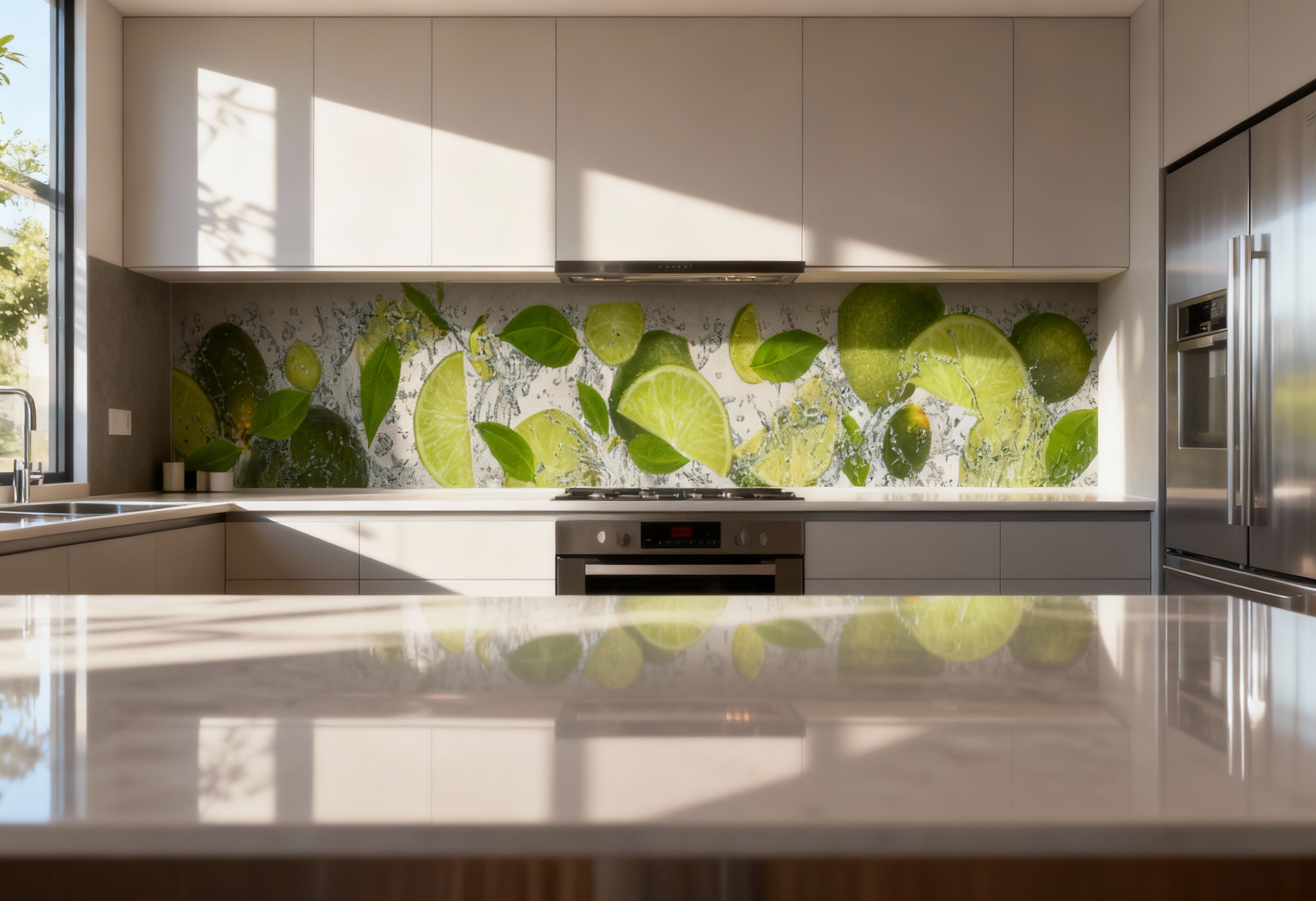 Küchenrückwand Limette & Wasser