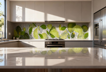 Küchenrückwand Limette & Wasser