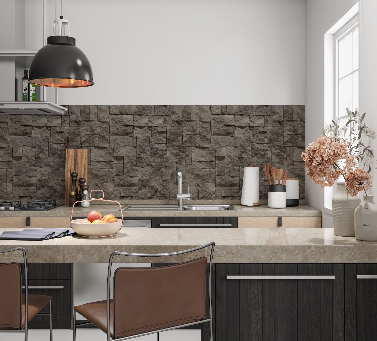 Küchenrückwand Steinoptik