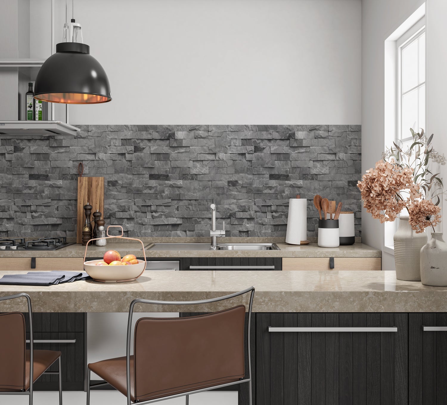 Küchenrückwand Steinoptik