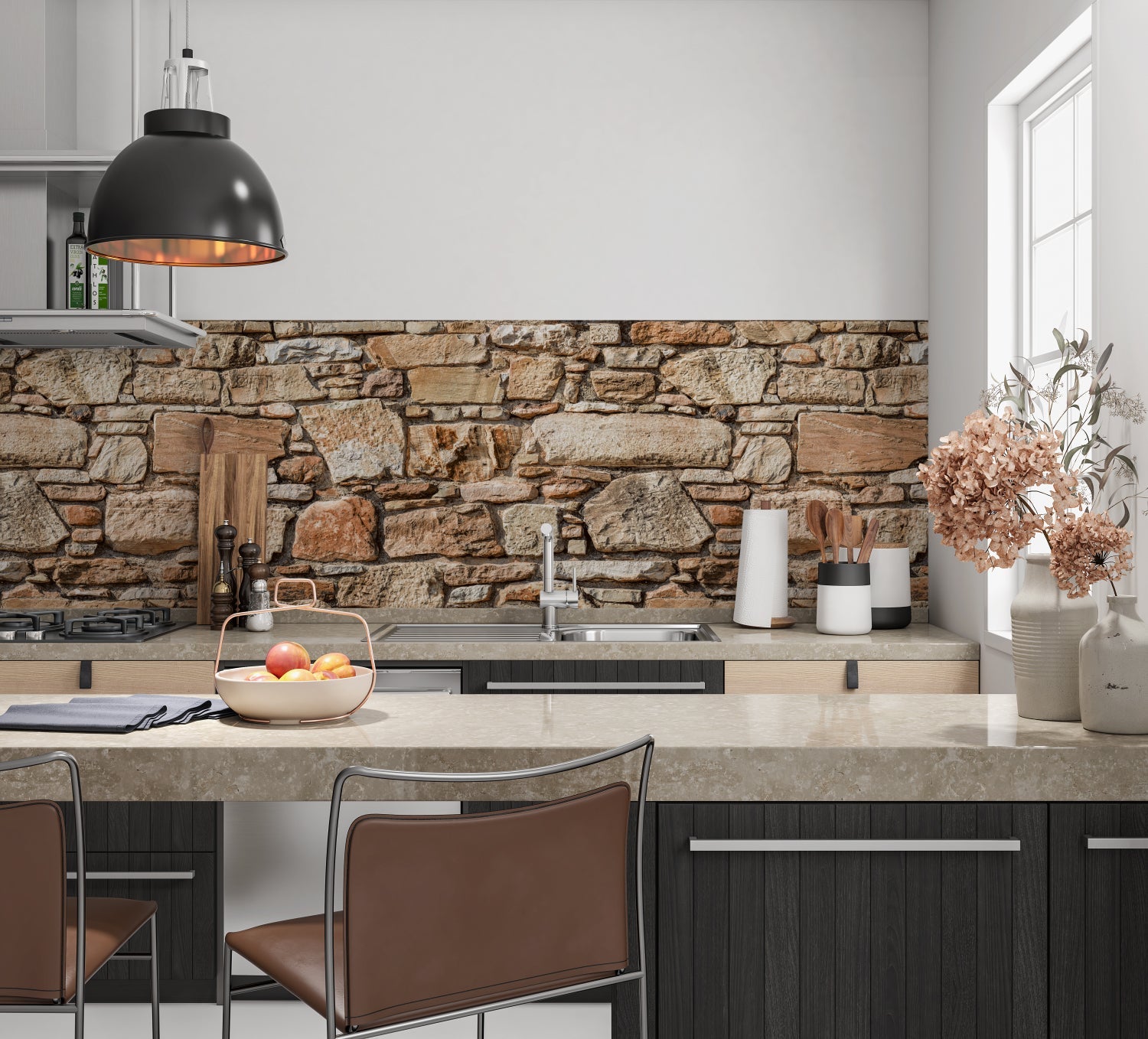 Küchenrückwand Steinoptik