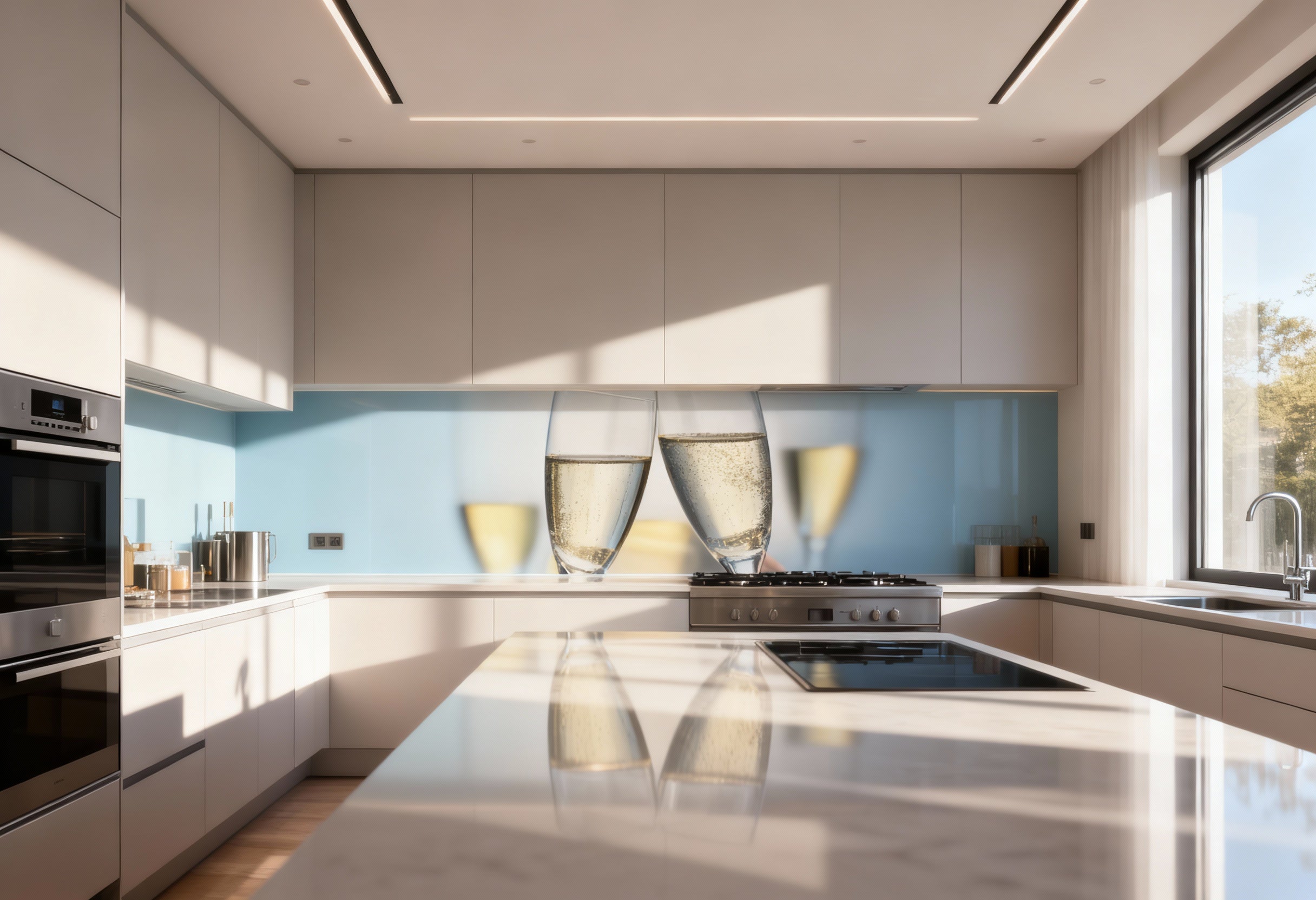 Küchenrückwand Sektgläser