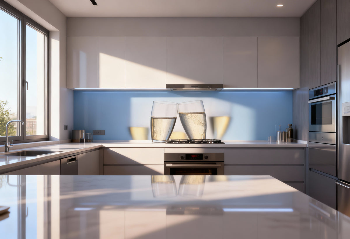 Küchenrückwand Sektgläser