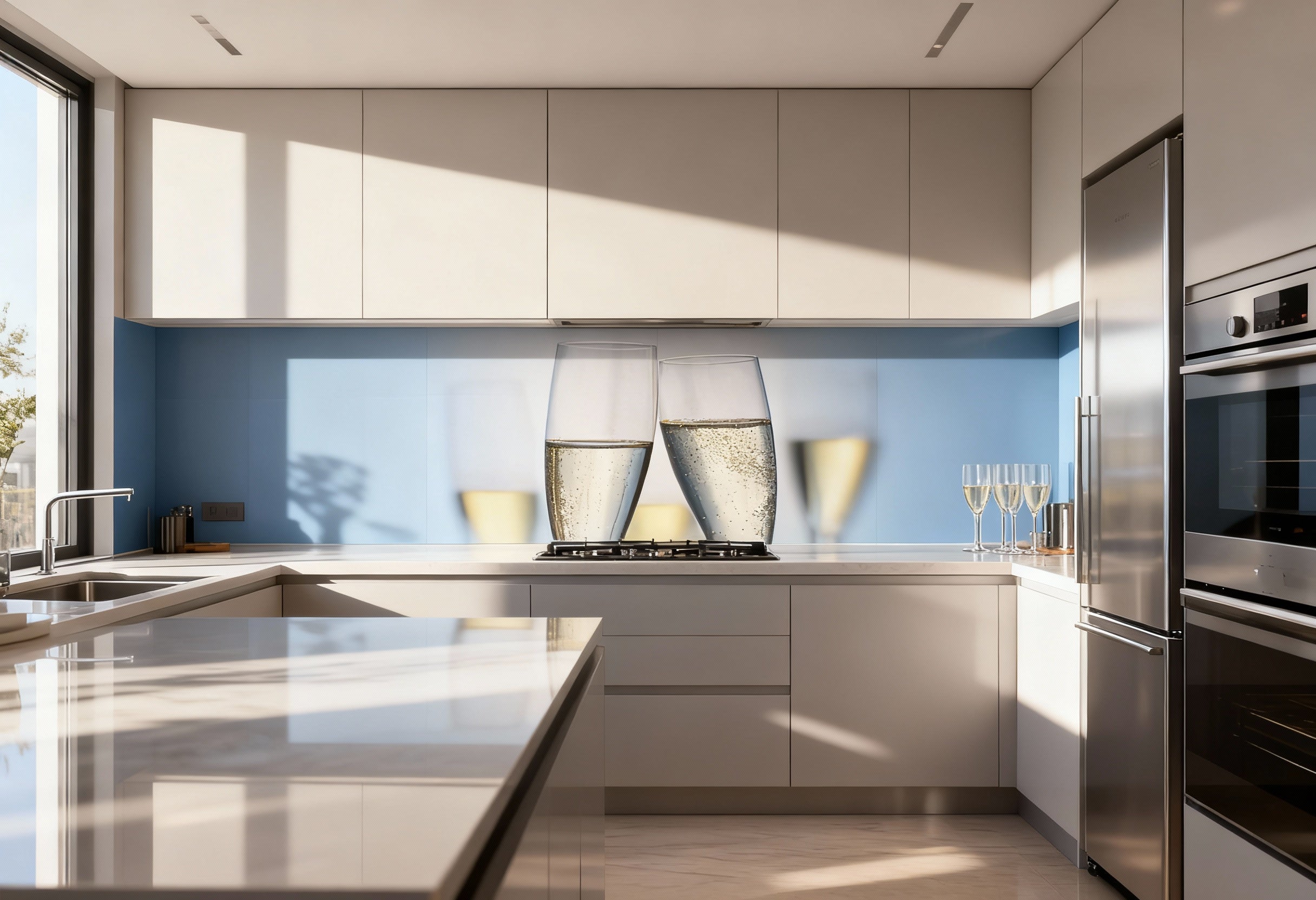 Küchenrückwand Sektgläser