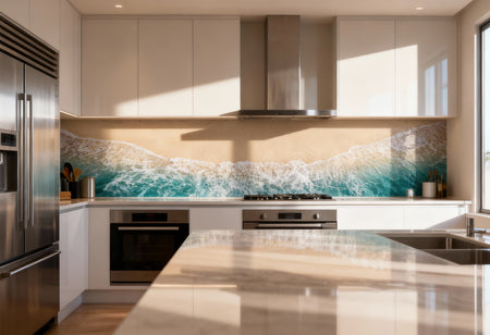 Küchenrückwand Strand Wellen