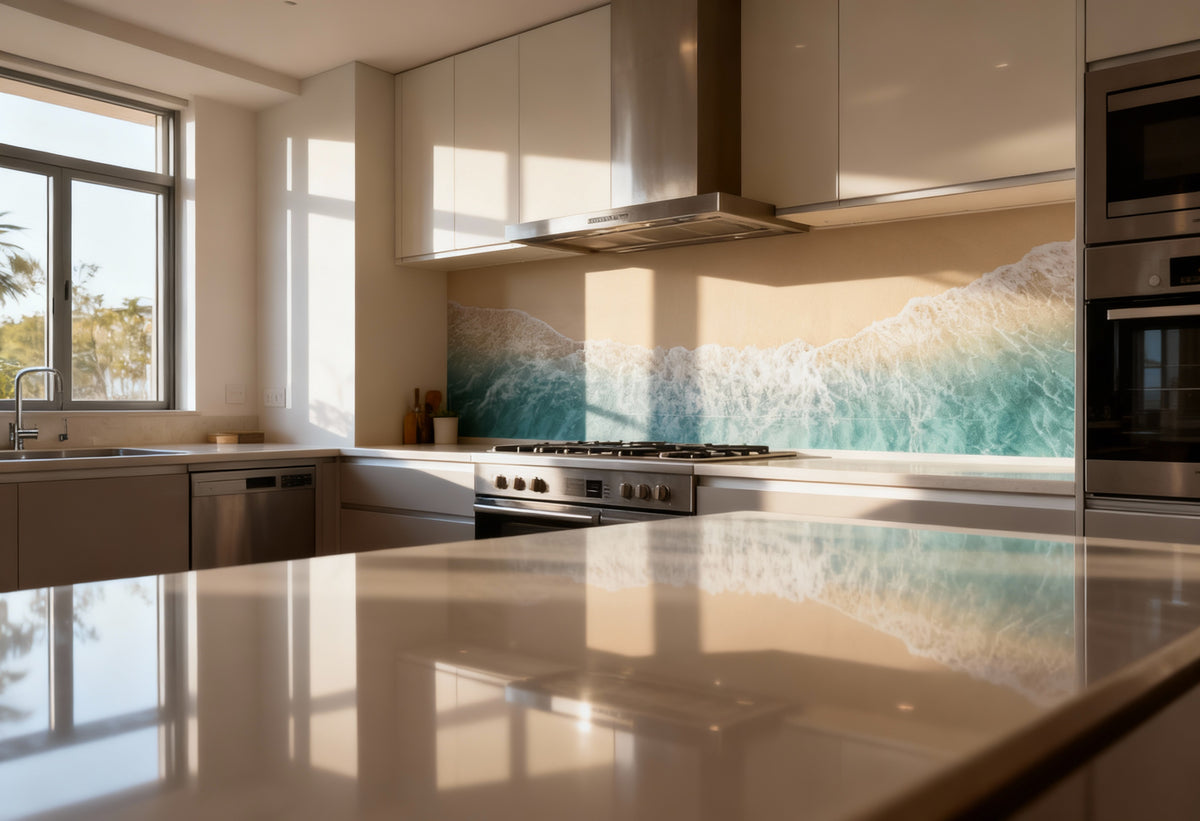 Küchenrückwand Strand Wellen