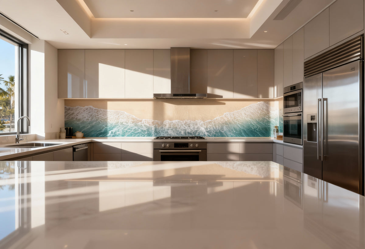 Küchenrückwand Strand Wellen