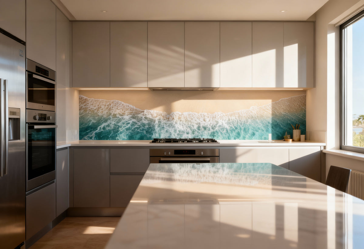 Küchenrückwand Strand Wellen