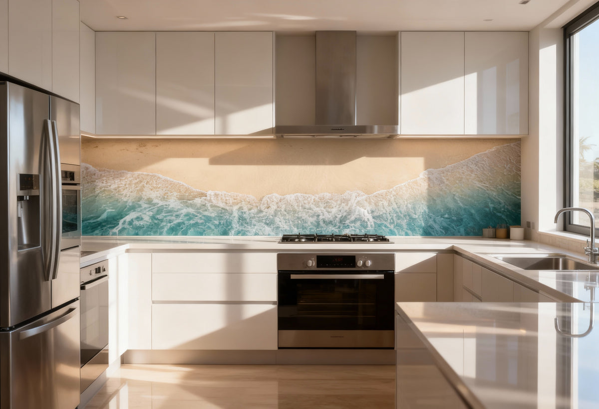 Küchenrückwand Strand Wellen