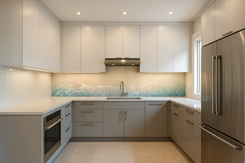 Küchenrückwand Strand Wellen