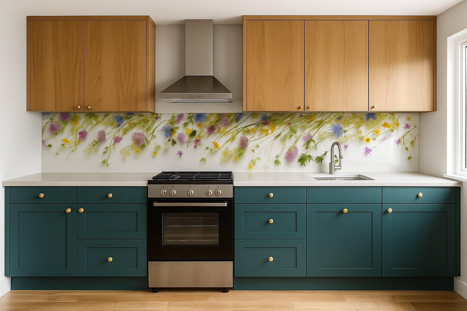 Küchenrückwand Wiesenblumen