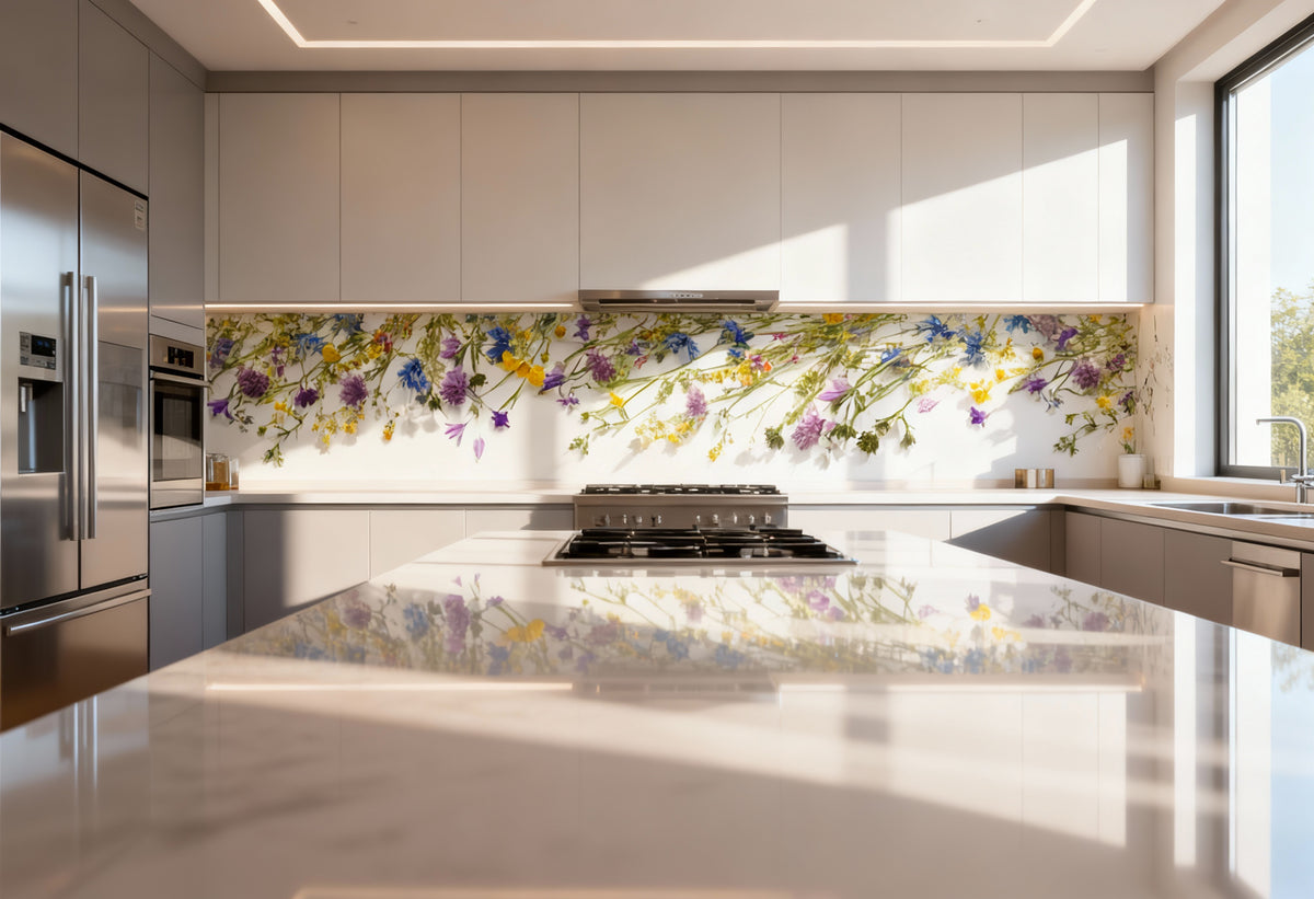 Küchenrückwand Wiesenblumen