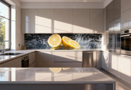 Küchenrückwand Zitrone Splash