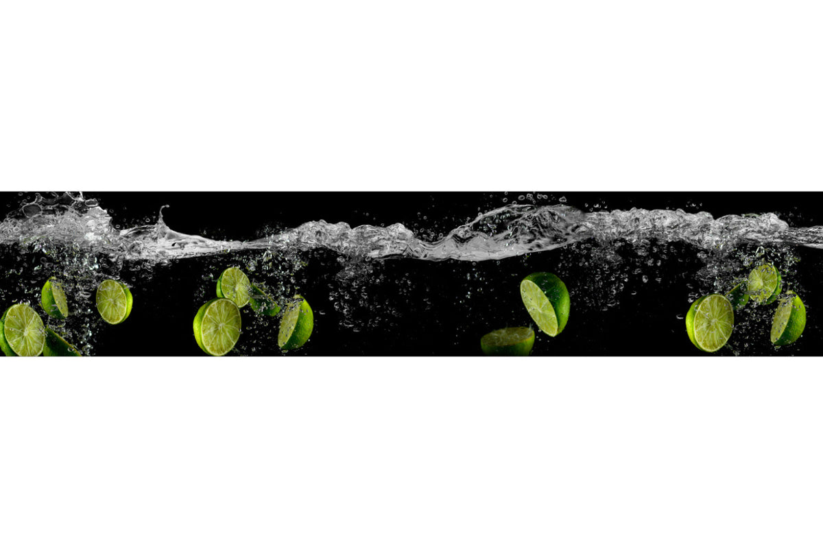 Küchenrückwand Limetten im Wasser