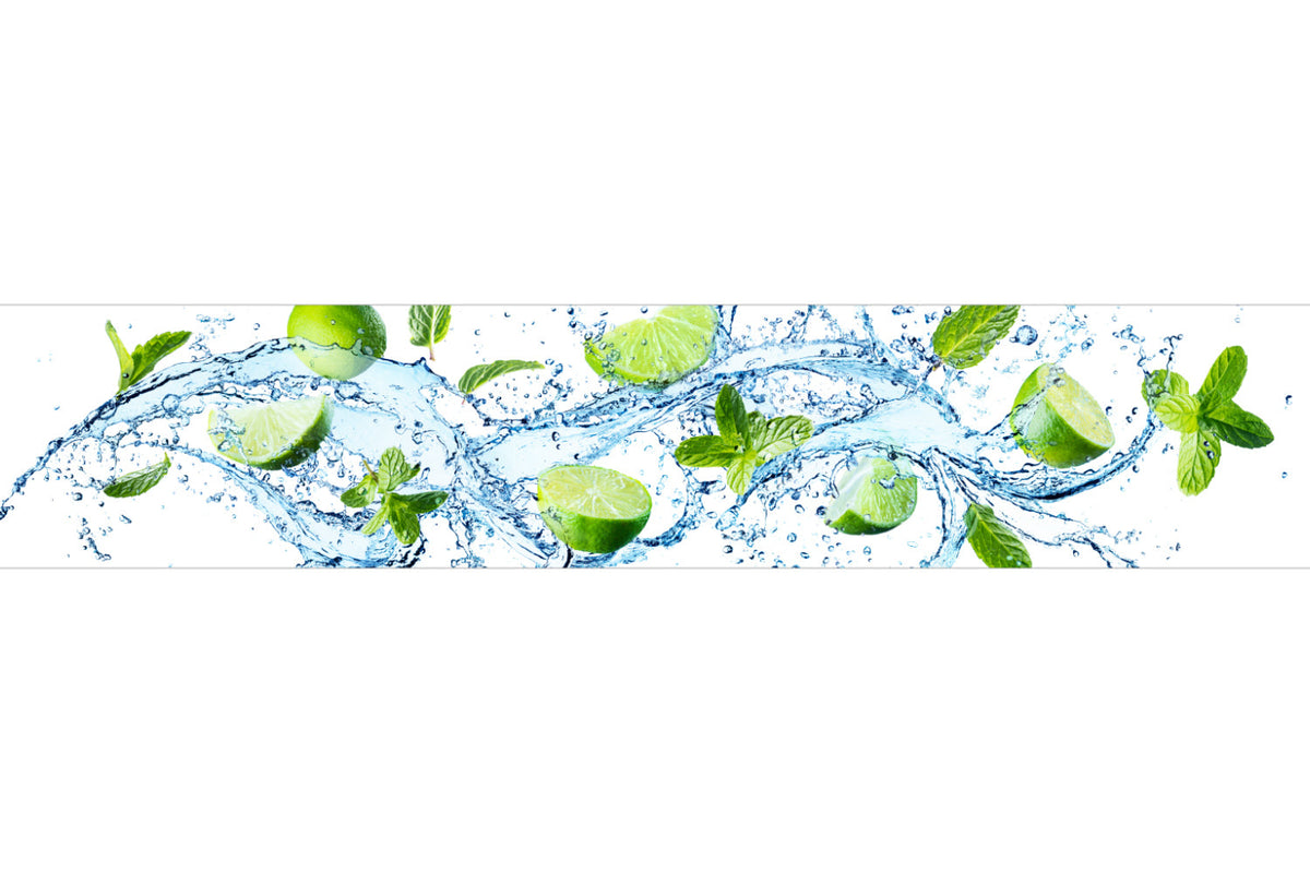 Küchenrückwand Wasser & Limetten