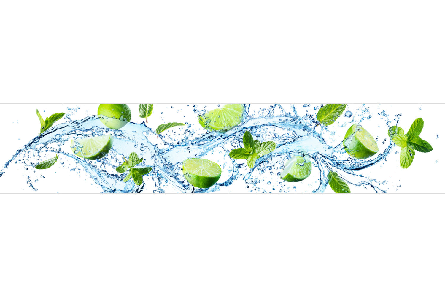 Küchenrückwand Wasser & Limetten