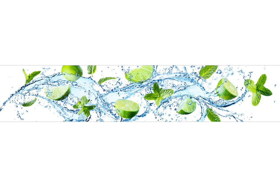 Küchenrückwand Wasser & Limetten