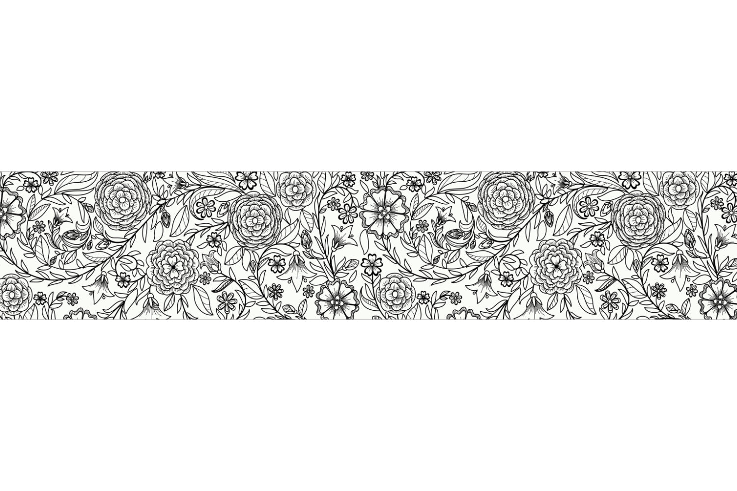 Küchenrückwand Blumenmuster Schwarzweiß