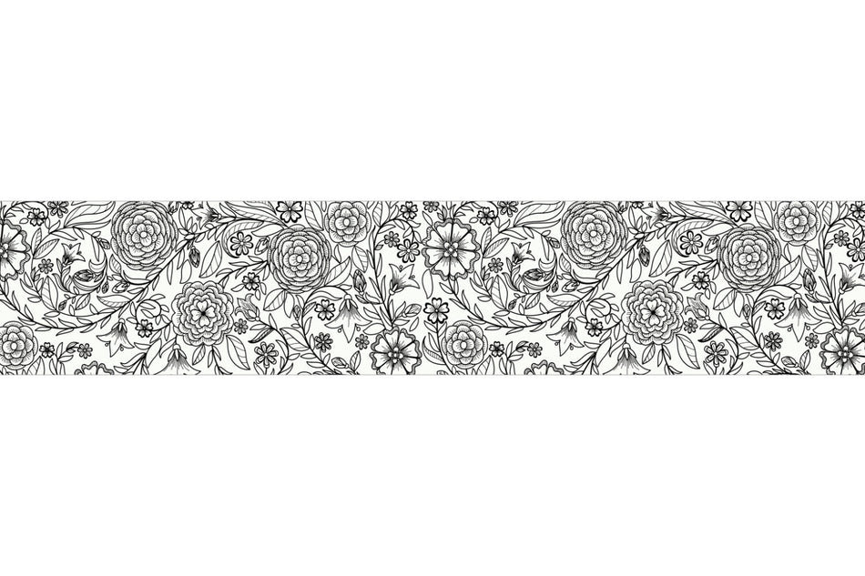 Küchenrückwand Blumenmuster Schwarzweiß