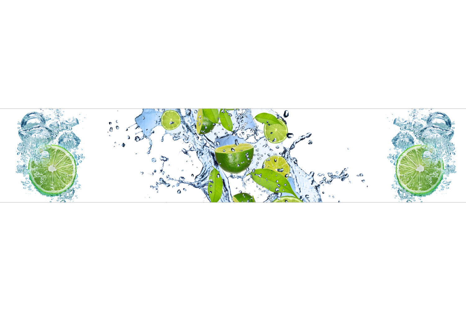 Küchenrückwand Limette und Wassertropfen