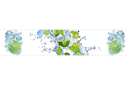 Küchenrückwand Limette und Wassertropfen