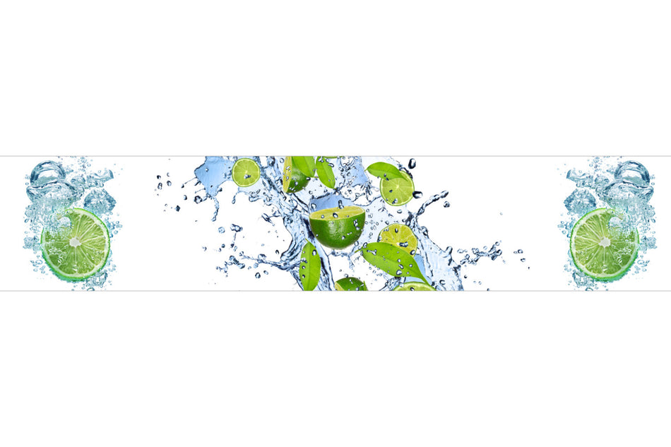 Küchenrückwand Limette und Wassertropfen