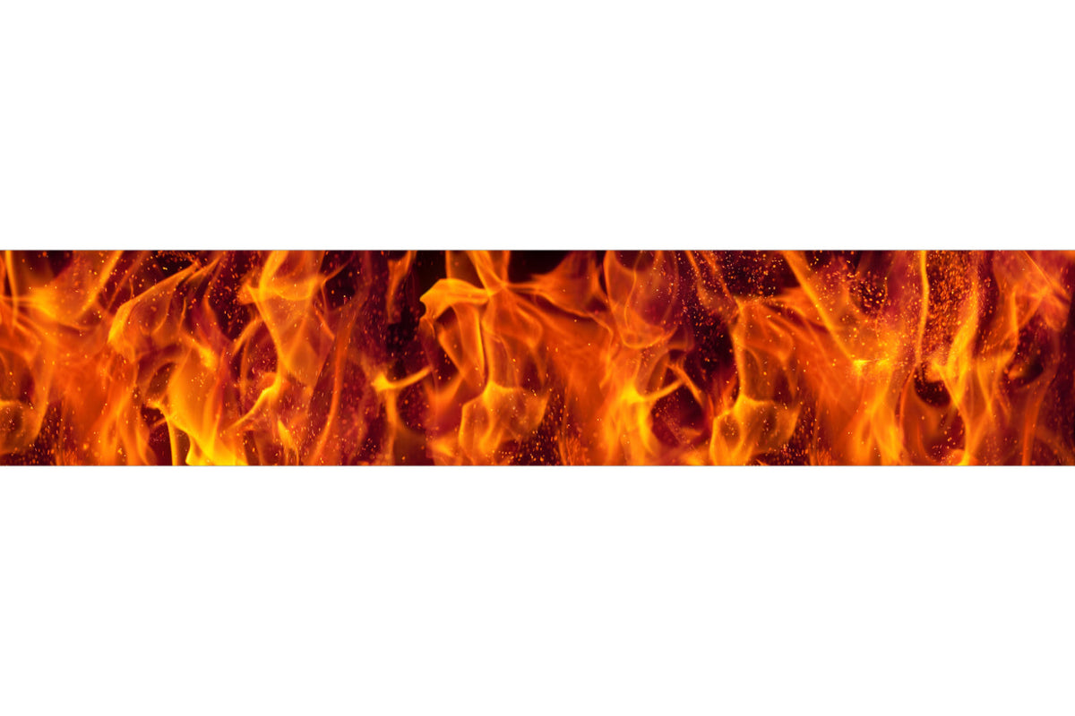 Küchenrückwand mit Feueroptik