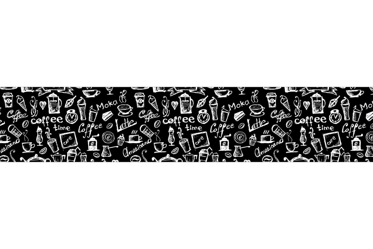 Küchenrückwand Kaffee-Design Schwarz