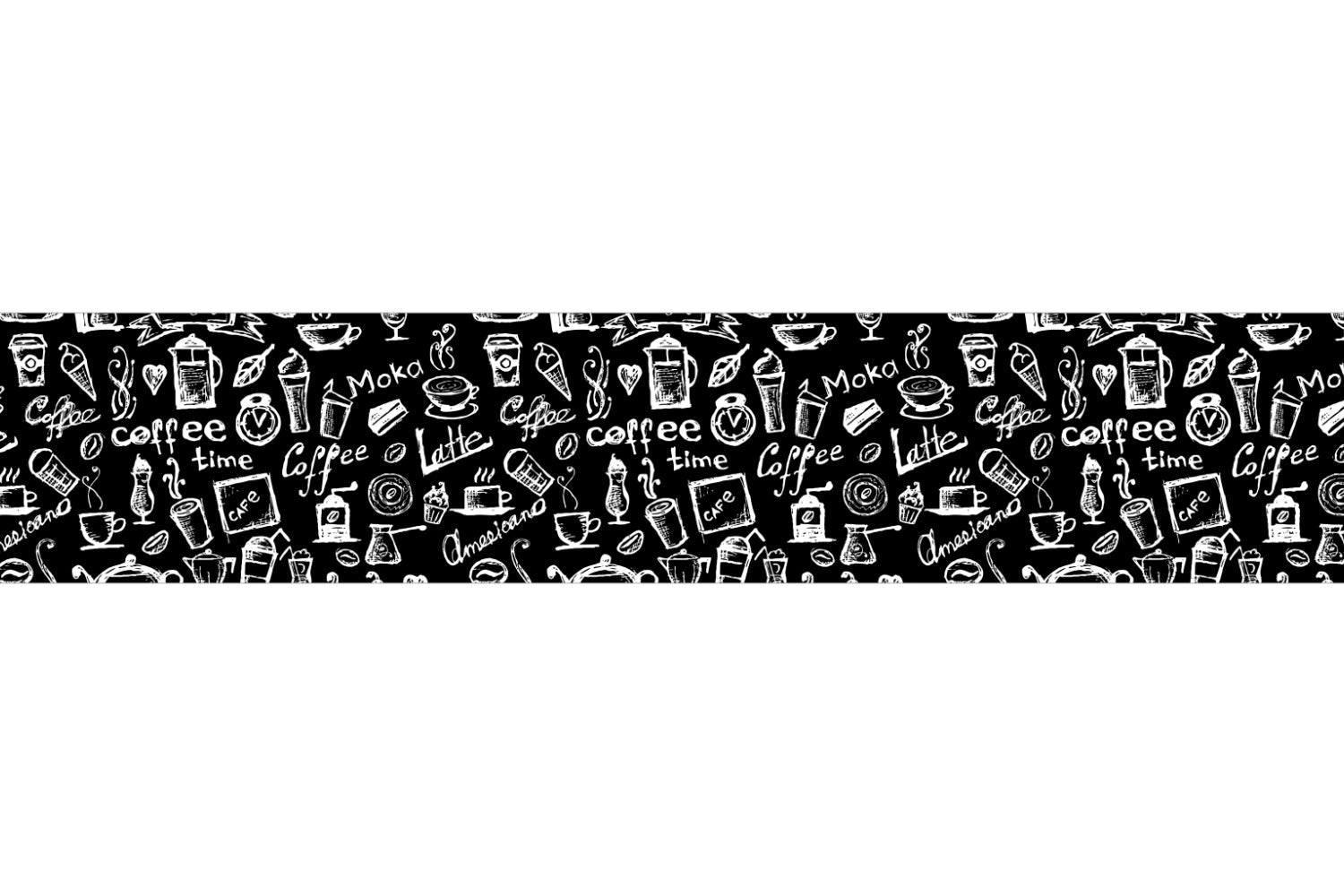 Küchenrückwand Kaffee-Design Schwarz
