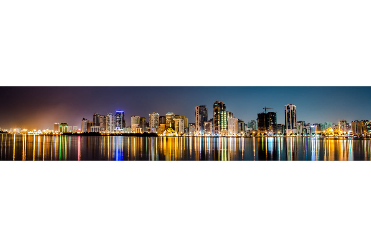 Küchenrückwand Skyline mit Lichtern