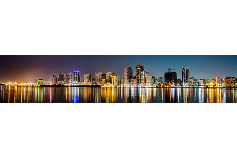 Küchenrückwand Skyline mit Lichtern