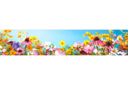 Küchenrückwand Blumenwiese bunt