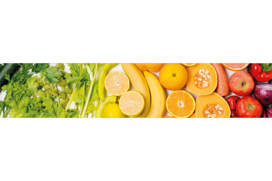 Küchenrückwand Obst Gemüse Farbmix