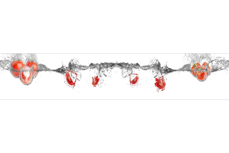 Küchenrückwand Tomaten im Wasserstrahl
