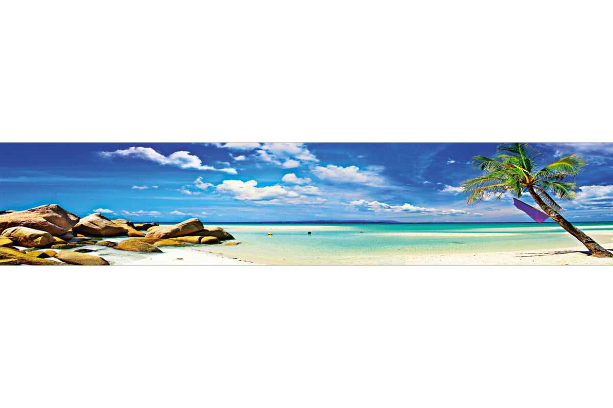 Küchenrückwand Traumstrand mit Palme