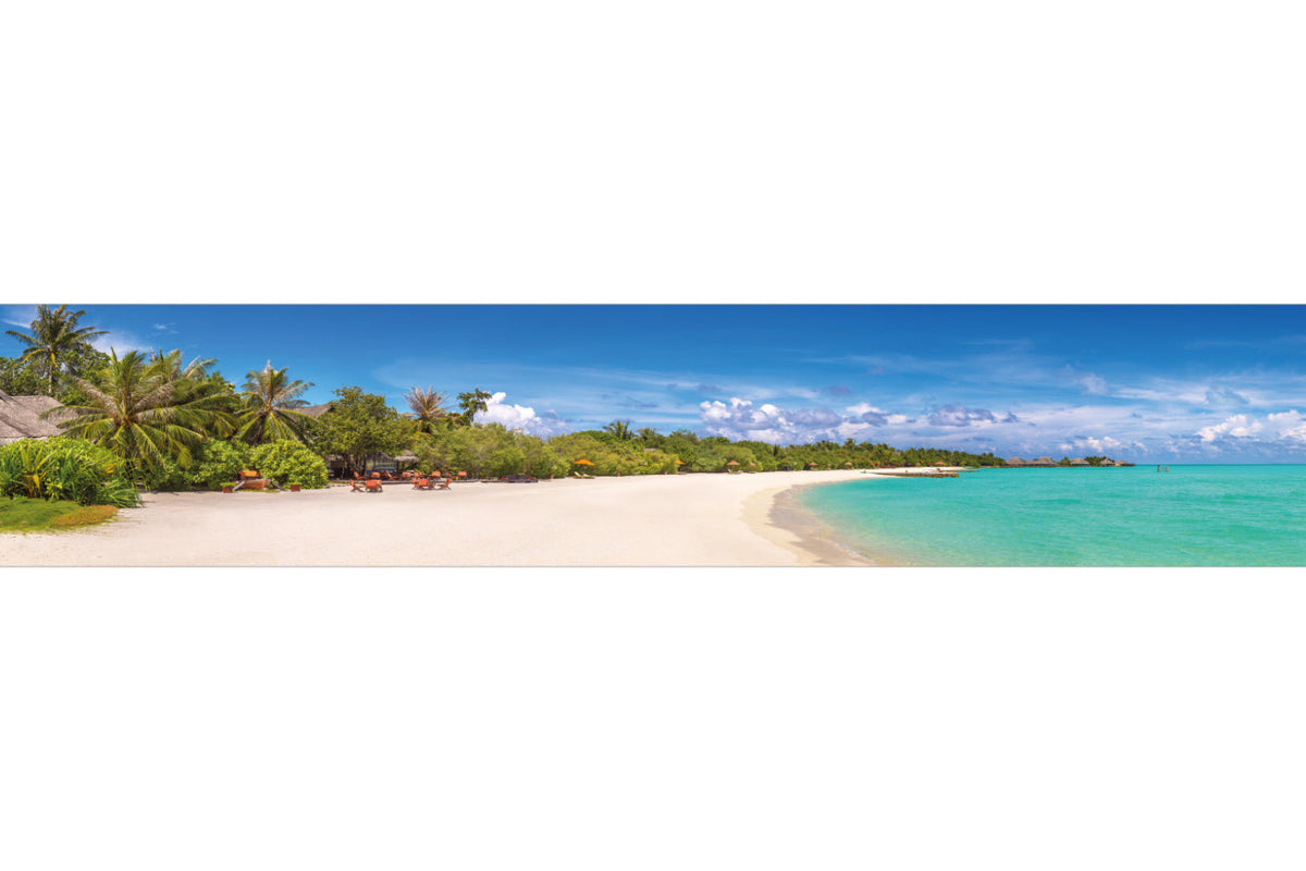 Küchenrückwand Traumstrand mit Palmen