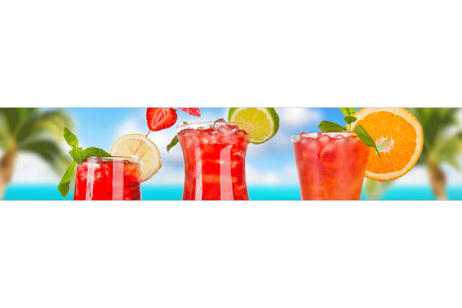 Küchenrückwand Fruchtcocktails am Strand