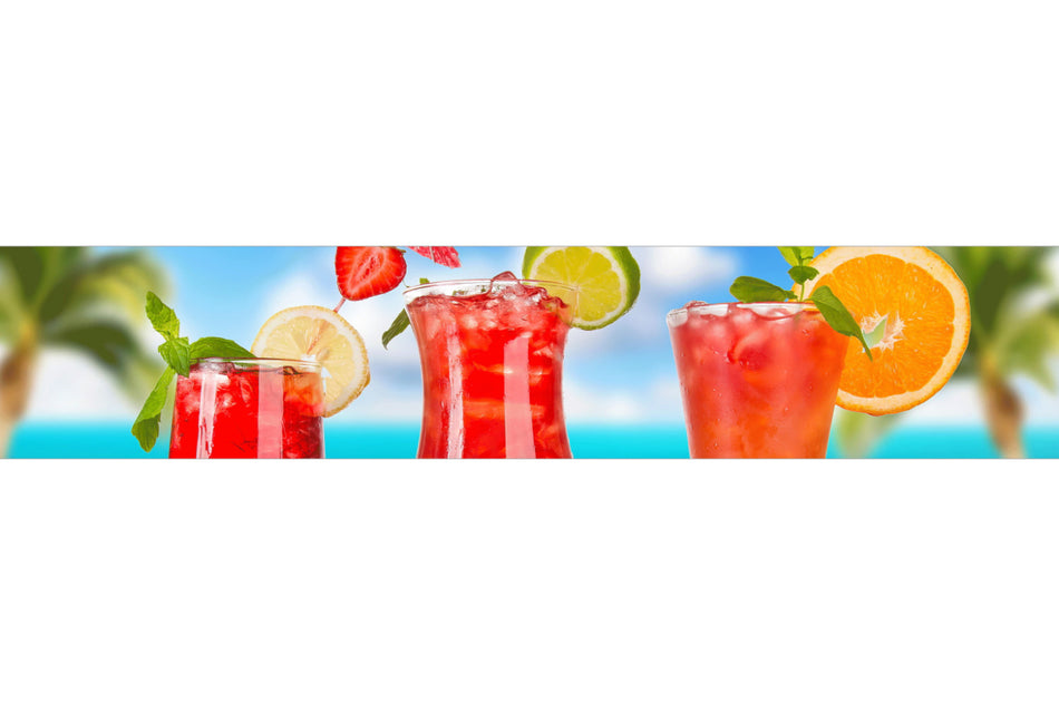 Küchenrückwand Fruchtcocktails am Strand
