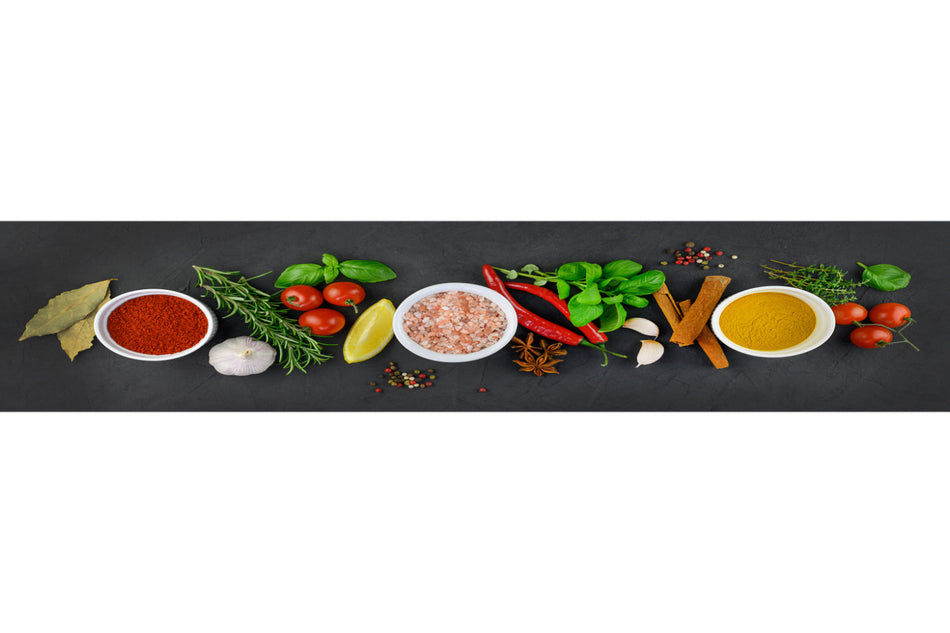 Küchenrückwand Gewürze und Kräuter